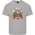 Santa Claus Chilling With Reindeers Christmas Xmas Kids T-Shirt Childrens Sports Grey