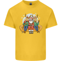 Santa Claus Chilling With Reindeers Christmas Xmas Kids T-Shirt Childrens Yellow