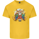 Santa Claus Chilling With Reindeers Christmas Xmas Kids T-Shirt Childrens Yellow