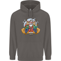 Santa Claus Chilling With Reindeers Christmas Xmas Mens 80% Cotton Hoodie Charcoal