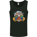 Santa Claus Chilling With Reindeers Christmas Xmas Mens Vest Tank Top Black