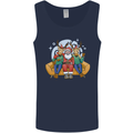 Santa Claus Chilling With Reindeers Christmas Xmas Mens Vest Tank Top Navy Blue