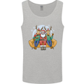 Santa Claus Chilling With Reindeers Christmas Xmas Mens Vest Tank Top Sports Grey