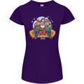 Santa Claus Chilling With Reindeers Christmas Xmas Womens Petite Cut T-Shirt Purple