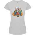 Santa Claus Chilling With Reindeers Christmas Xmas Womens Petite Cut T-Shirt Sports Grey
