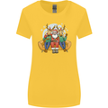Santa Claus Chilling With Reindeers Christmas Xmas Womens Wider Cut T-Shirt Yellow