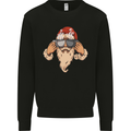 Santa Claus Coffee Funny Christmas Mens Sweatshirt Jumper Black