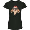 Santa Claus Coffee Funny Christmas Womens Petite Cut T-Shirt Black