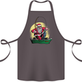 Santa Claus Fishing in His Boat Christmas Cotton Apron 100% Organic Dark Grey