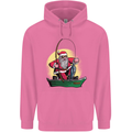 Santa Claus Fishing in His Boat Christmas Mens 80% Cotton Hoodie Azelea