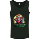 Santa Claus Fishing in His Boat Christmas Mens Vest Tank Top Black
