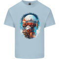Santa Claus Lapland Sleigh Kids T-Shirt Childrens Light Blue