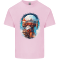 Santa Claus Lapland Sleigh Kids T-Shirt Childrens Light Pink