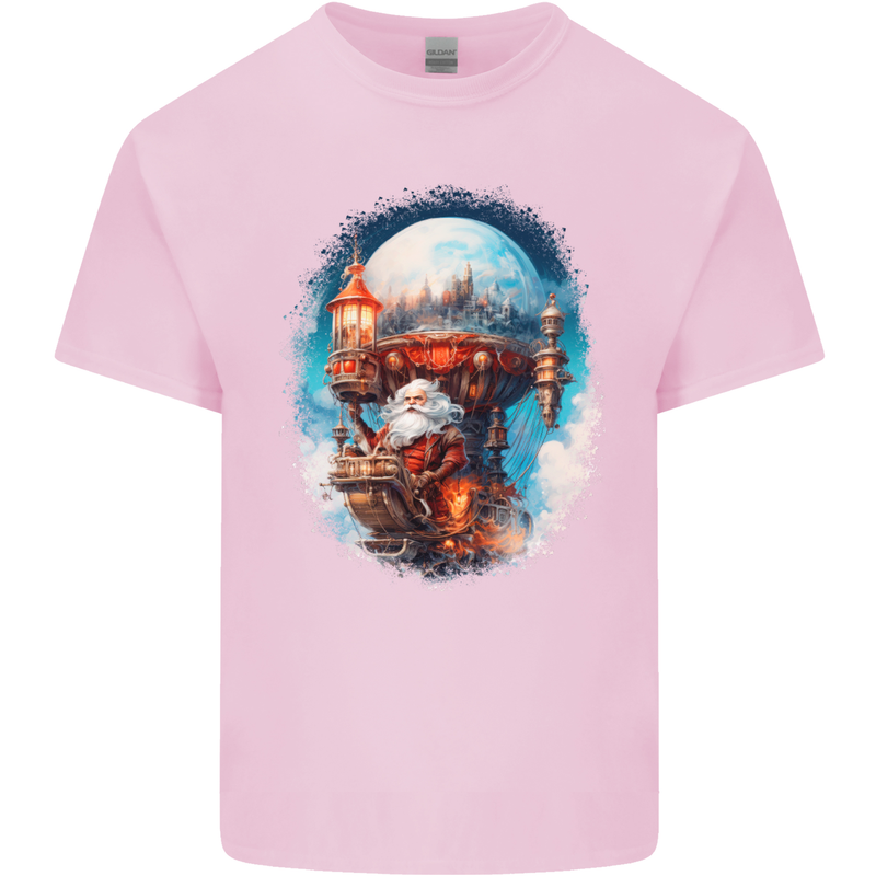 Santa Claus Lapland Sleigh Kids T-Shirt Childrens Light Pink