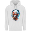 Santa Claus Lapland Sleigh Mens 80% Cotton Hoodie White