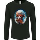 Santa Claus Lapland Sleigh Mens Long Sleeve T-Shirt Black