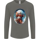 Santa Claus Lapland Sleigh Mens Long Sleeve T-Shirt Charcoal