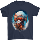 Santa Claus Lapland Sleigh Mens T-Shirt 100% Cotton Navy Blue