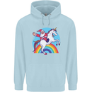 Santa Claus On a Unicorn Christmas Xmas Childrens Kids Hoodie Light Blue