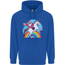 Santa Claus On a Unicorn Christmas Xmas Childrens Kids Hoodie Royal Blue