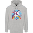 Santa Claus On a Unicorn Christmas Xmas Childrens Kids Hoodie Sports Grey