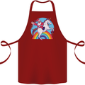 Santa Claus On a Unicorn Christmas Xmas Cotton Apron 100% Organic Maroon