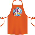 Santa Claus On a Unicorn Christmas Xmas Cotton Apron 100% Organic Orange