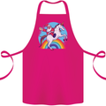 Santa Claus On a Unicorn Christmas Xmas Cotton Apron 100% Organic Pink