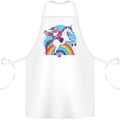 Santa Claus On a Unicorn Christmas Xmas Cotton Apron 100% Organic White