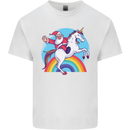 Santa Claus On a Unicorn Christmas Xmas Kids T-Shirt Childrens White