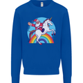 Santa Claus On a Unicorn Christmas Xmas Mens Sweatshirt Jumper Royal Blue
