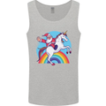 Santa Claus On a Unicorn Christmas Xmas Mens Vest Tank Top Sports Grey