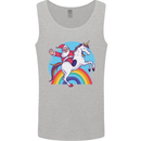 Santa Claus On a Unicorn Christmas Xmas Mens Vest Tank Top Sports Grey