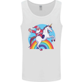 Santa Claus On a Unicorn Christmas Xmas Mens Vest Tank Top White