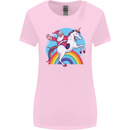 Santa Claus On a Unicorn Christmas Xmas Womens Wider Cut T-Shirt Light Pink