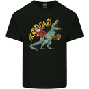 Santa Claus Riding a T-Rex Dinosaur Christmas Kids T-Shirt Childrens Black