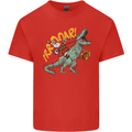 Santa Claus Riding a T-Rex Dinosaur Christmas Kids T-Shirt Childrens Red