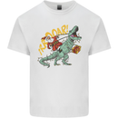 Santa Claus Riding a T-Rex Dinosaur Christmas Kids T-Shirt Childrens White