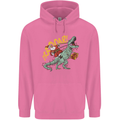 Santa Claus Riding a T-Rex Dinosaur Christmas Mens 80% Cotton Hoodie Azelea