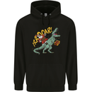 Santa Claus Riding a T-Rex Dinosaur Christmas Mens 80% Cotton Hoodie Black