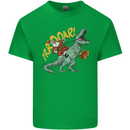 Santa Claus Riding a T-Rex Dinosaur Christmas Mens Cotton T-Shirt Tee Top Irish Green
