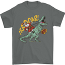 Santa Claus Riding a T-Rex Dinosaur Christmas Mens T-Shirt 100% Cotton Charcoal