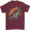 Santa Claus Riding a T-Rex Dinosaur Christmas Mens T-Shirt 100% Cotton Maroon