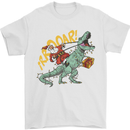 Santa Claus Riding a T-Rex Dinosaur Christmas Mens T-Shirt 100% Cotton White