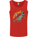 Santa Claus Riding a T-Rex Dinosaur Christmas Mens Vest Tank Top Red