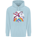 Santa Claus Riding a Unicorn Christmas Xmas Childrens Kids Hoodie Light Blue