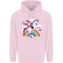 Santa Claus Riding a Unicorn Christmas Xmas Childrens Kids Hoodie Light Pink