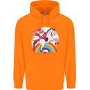 Santa Claus Riding a Unicorn Christmas Xmas Childrens Kids Hoodie Orange