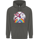 Santa Claus Riding a Unicorn Christmas Xmas Childrens Kids Hoodie Storm Grey