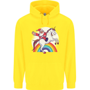 Santa Claus Riding a Unicorn Christmas Xmas Childrens Kids Hoodie Yellow
